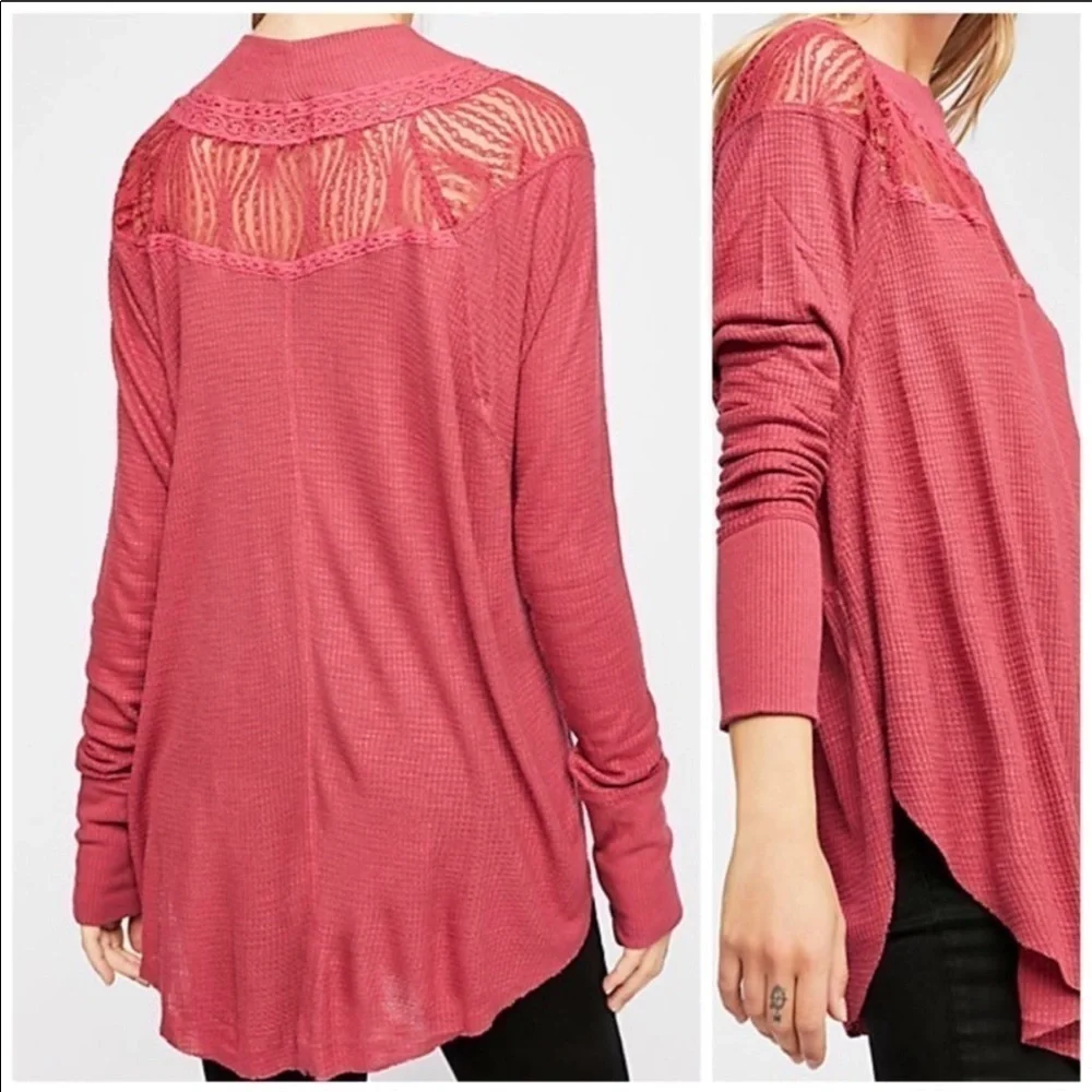 Free People Womens Spring Valley Henley Blouse S